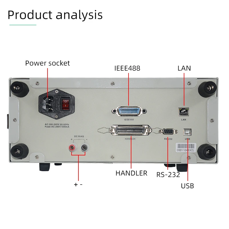 100kHz-1MHZ LCR Benchtop Digital Bridge Desktop LCR Tester Meter capacità resistenza impedenza induttanza misura ET3510