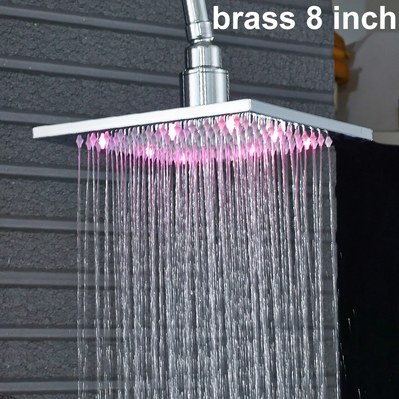 

Vidric Vidric Shower Set Faucet Chrome LED Shower Head ABS Handshower Single Handle Mixer Tap Dual Control Bath Faucets