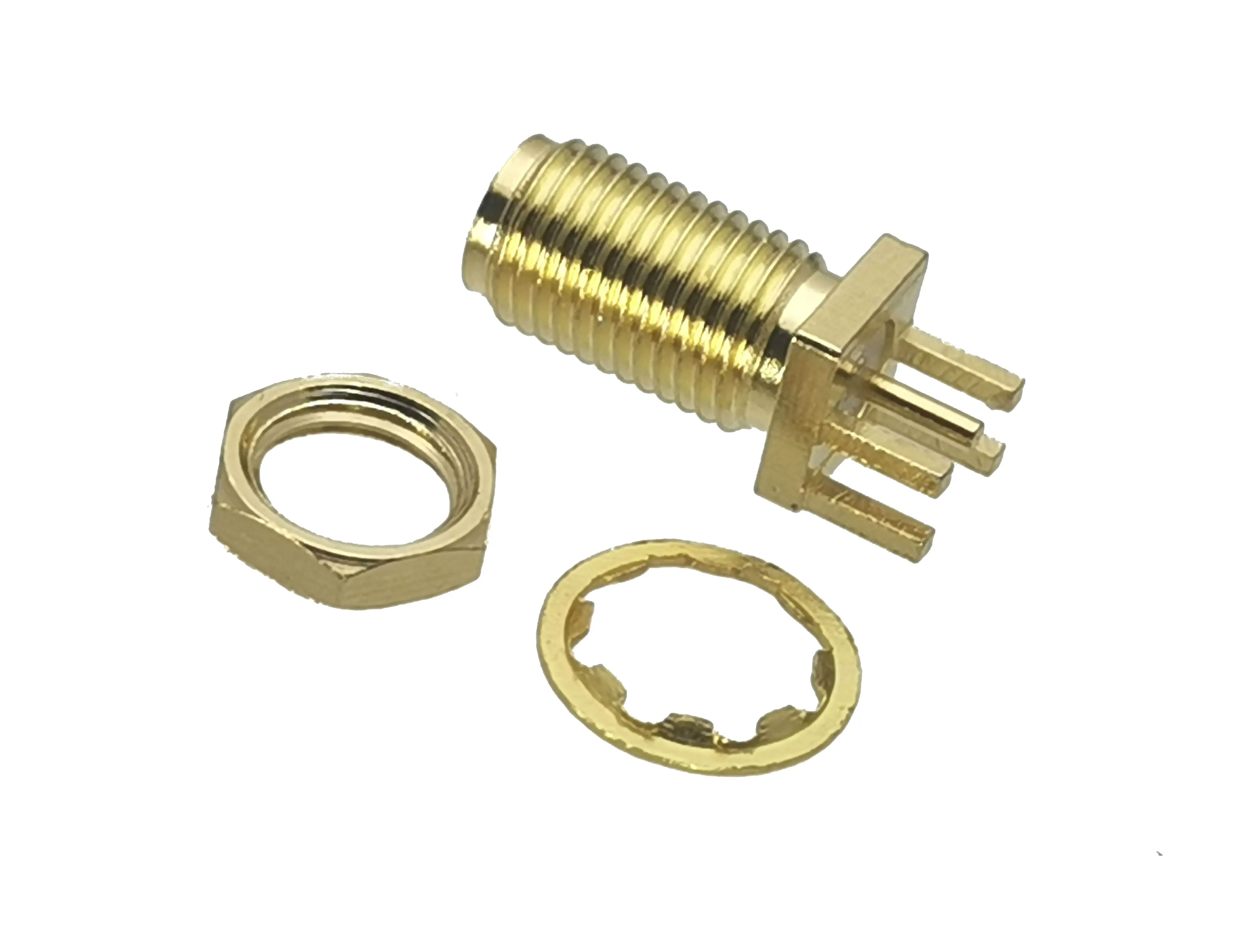 10pcs Connector SMA Female Jack Nut Bulkhead Solder PCB Clip Edge Mount RF COAXIAL