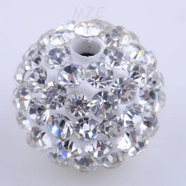 

jgh4lity Best Crystal DHL EMS Free hotsale 10mm white Micro Pave Disco CZ Ball crystal bead fit