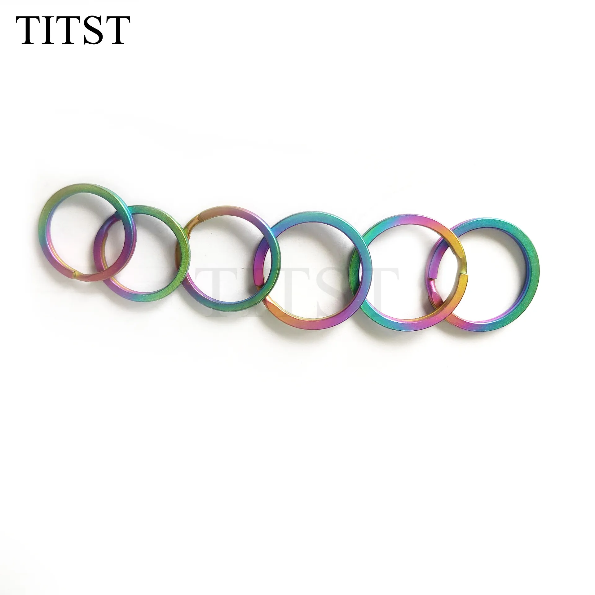 TITST 18mm 25mm 28mm 32mm Titanium Key Ring Pocket Tool Mini Split Keychain Circle Clip ( one lot = 100pcs )