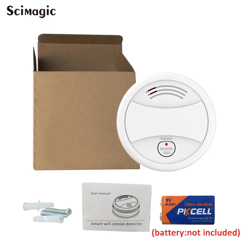 TuYa Wofea WiFi Rauchmelder Home Sicherheit Fire Alarm System Tuya Smart Rauch Sensor APP Nachricht Push 95db Sound Keine benötigen Hub