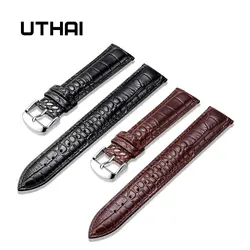 UTHAI Z22 New Watch Accessories Watch Bracelet Belt Soft Genuine Leather Watch Band Watch Strap 16 18 20 22 24 mm Watchbands