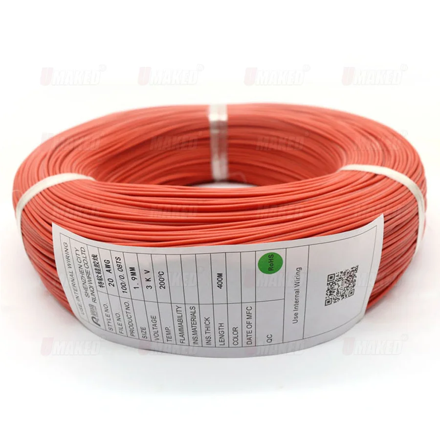 Cable de alambre UL1007, cable aislado de PVC, 30/28/26/24/22/20/18/16 awg, cable eléctrico, cable LED, conexión DIY, cable de extensión