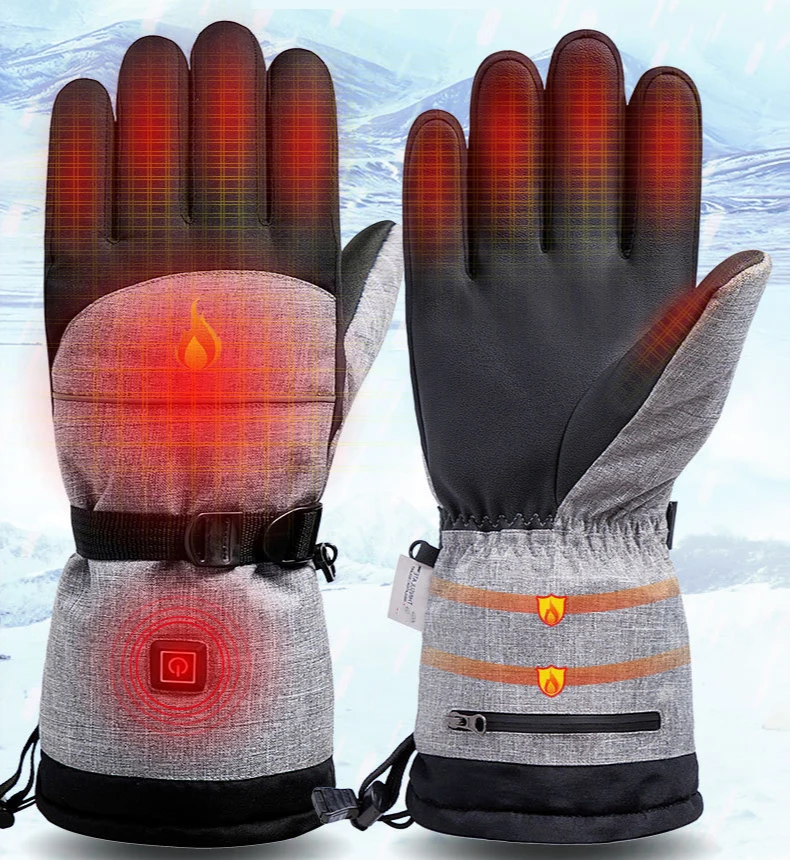 Gants chauffants électriques, pour la neige, le Snowboard, le Ski, imperméables, pour homme et femme