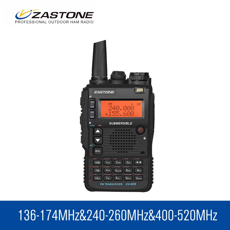 

Рация Zastone UV-8DR, VHF/UHF, 136-174 МГц, 240-260 МГц, 400-520 МГц, трехдиапазонная, 128 каналов, UV8DR, двухсторонняя радиосвязь, Любительский радиокоммуникатор