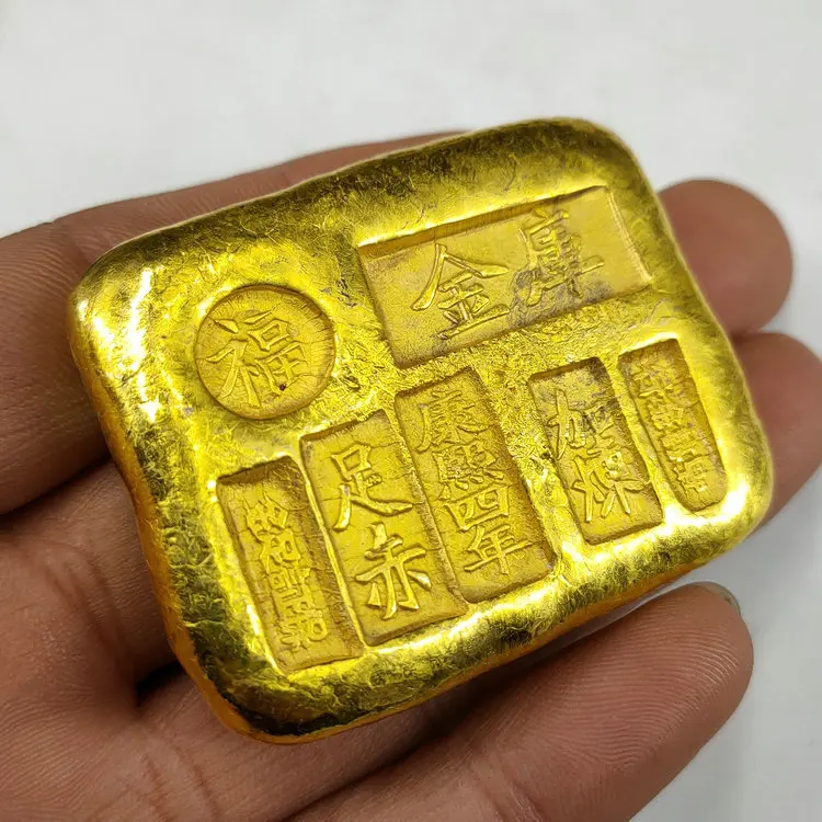 China Exquisite Antique Square Gold Bars Lucky Wealth Collection