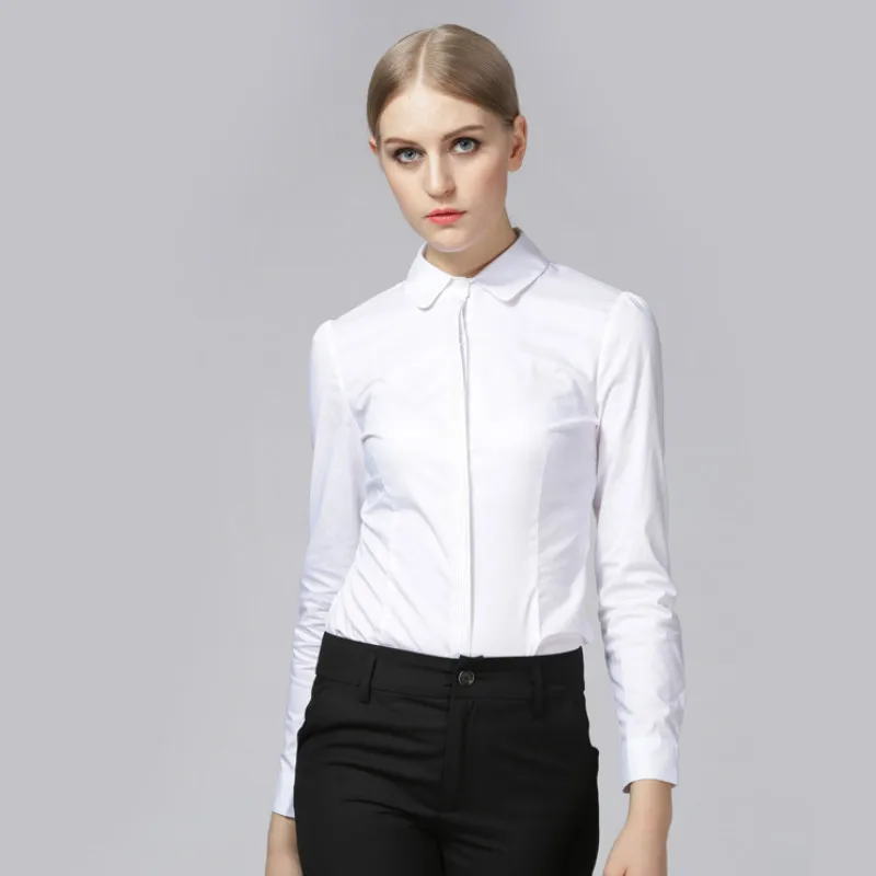 Ruoru Elegant Bodysuits for Women Office Lady Work White Body Shirt Long Sleeved Bodycon Fashion Tops and Blouses Female Clothes