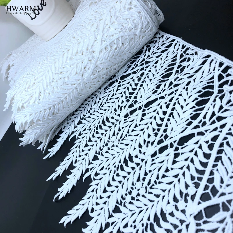 5yard 23cm wedding New high-end leaf water soluble lace fabric ribbon DIY sexy hollow milk silk wrap arm skirt bottom decorative