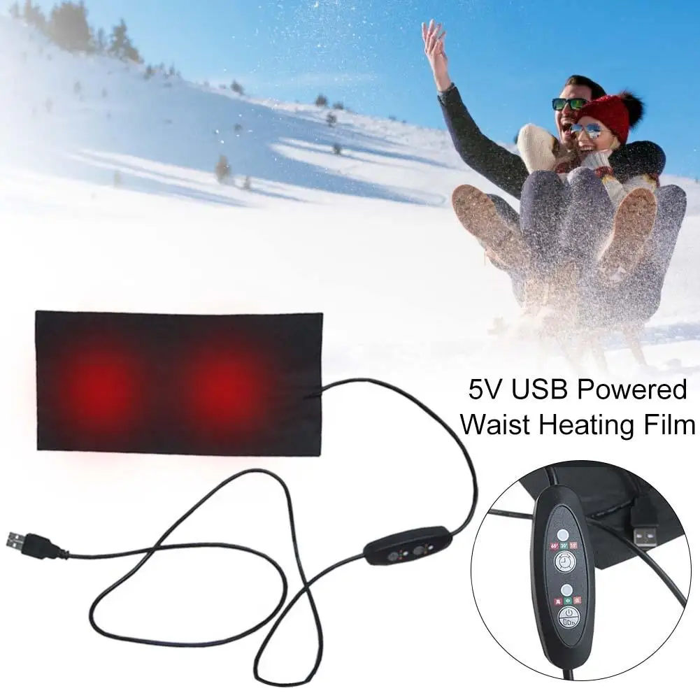 USB Waist Heating Film Waist Electric Heated Pad Fast Heating Film Abdominal Stomach Cramp Arthritic Pain Relief