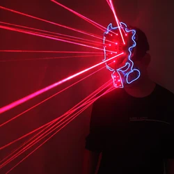 Red laser Predator Mask Movie Theme Cosplay Glow In Dark LED glowing Scary Mask Halloween Party Mask For Glow Party Supplies