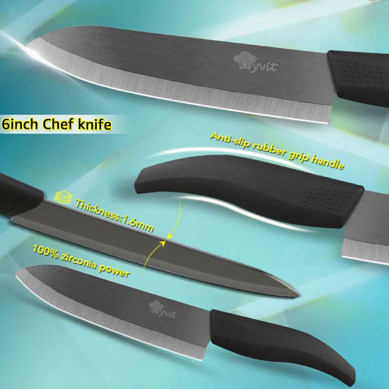 Ceramic Knife 3 4 5 6 inch Kitchen Knives with Peeler Serrated Bread Set Zirconia Black Blade Fruit Chef Knife Vege Cook Tool