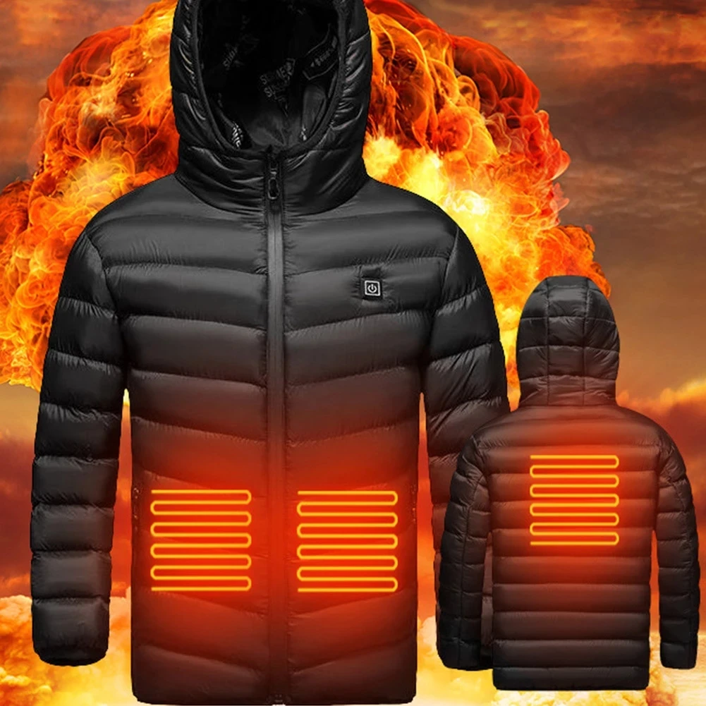 Boy Winter Heated Coat Thermal Jacket Cotton-padded Hiking Children's Usb Heated Padded Jacket Intelligent Constant Temperature