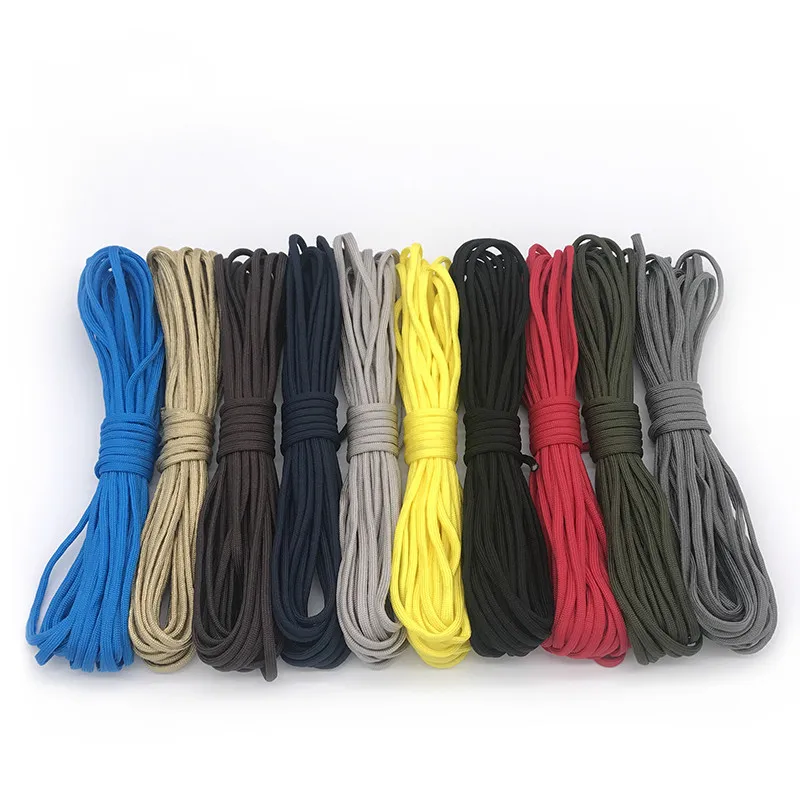 Paracord 550 Rope Parachute Cord Lanyard Tent Rope Guyline Mil Spec Type III 7 Strand 5 Meters For Hiking Camping DIY 208 Colors