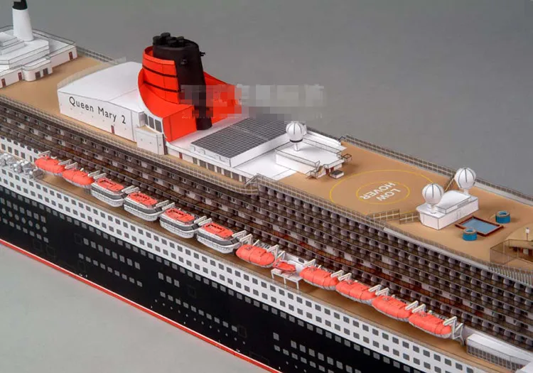 1:400 Scale Royal Mail Steamer RMS Queen Mary 2 Liner Paper Model Kit PaperCraft Handmade Toy Puzzles