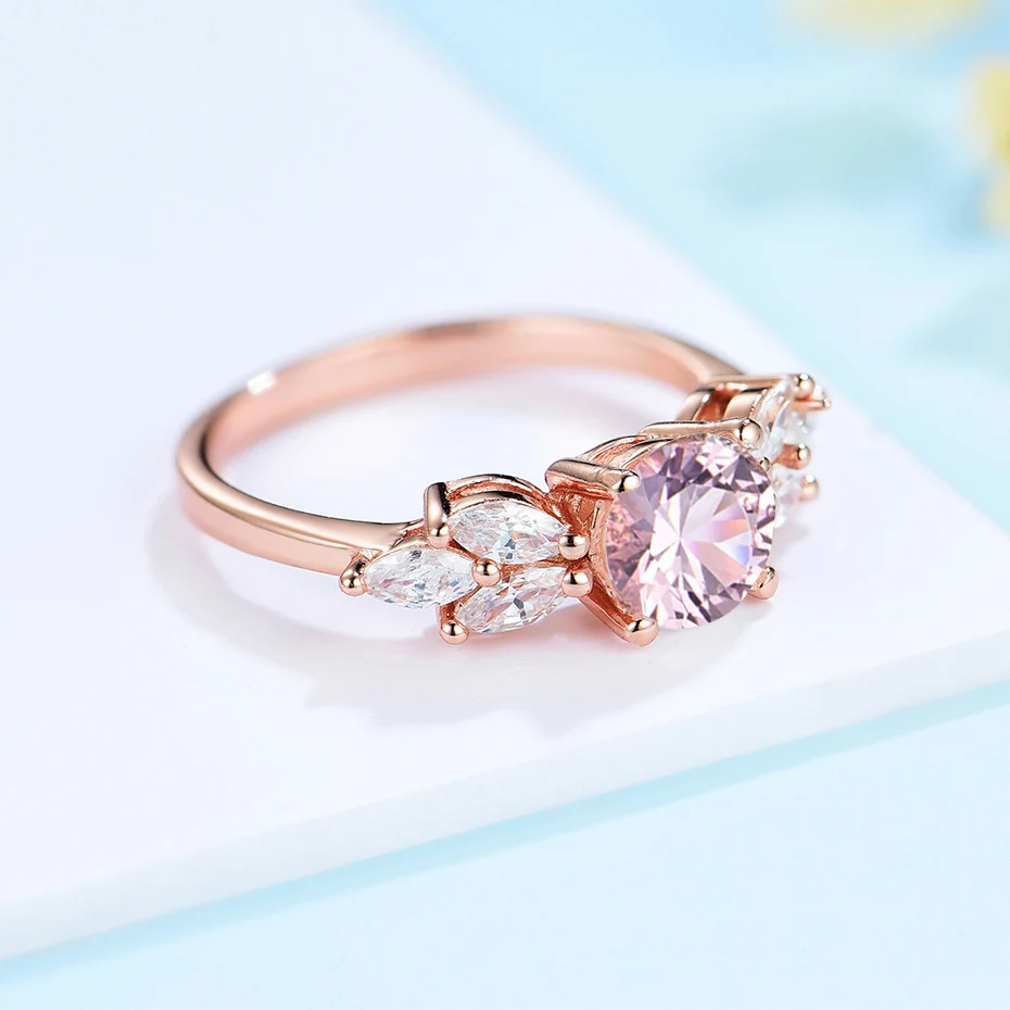 Kuololit 0.8CT Morganite Gemstone Ring for Women Real 925 Sterling Silver London Blue Tanzanite Emerald Jewelry for Engagement