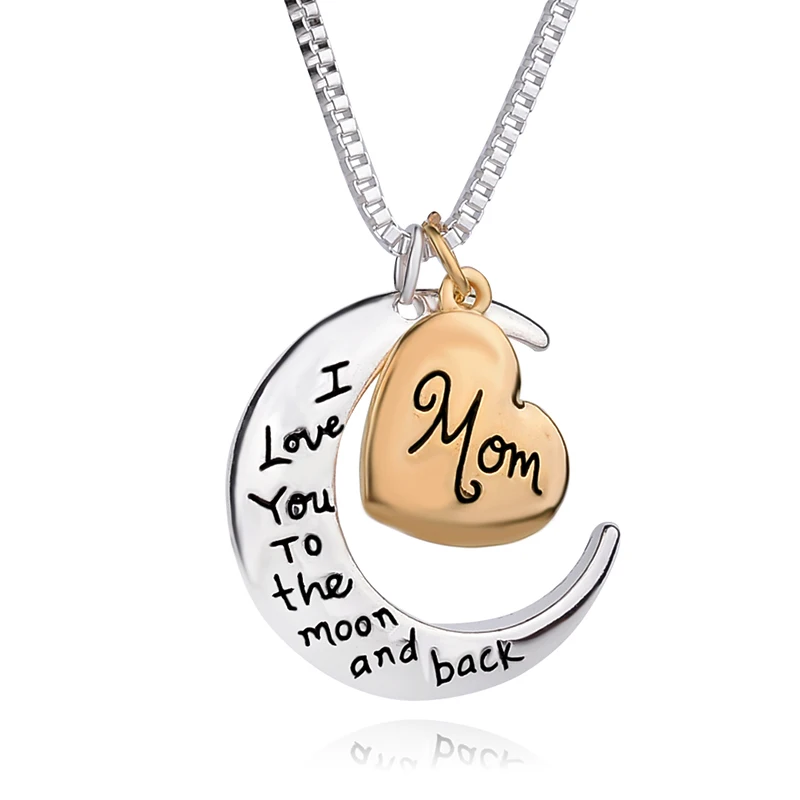 Family Love Necklace Son Grandpa Grandma Aunt Sister Dad Daughter Uncle Brother Mom I Love You To The Moon Mother Day Gift