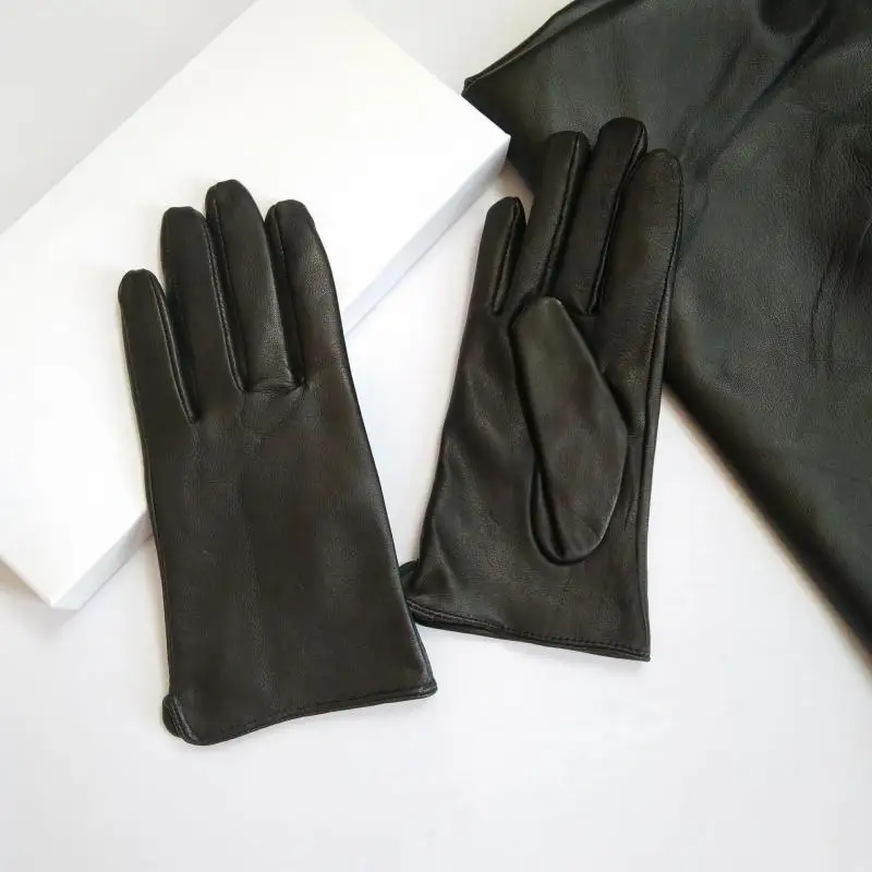 

2021 Winter Autumn Plain Glove Driving Genuine Real Leather Gloves Soft Sheep Goat Leather Gloves Women Fashion Mittens G597