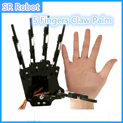 

Robot Hand Five Finger 5 Fingers Claw Palm Clamp Talon Finished Mini Bionic Hand Assembled Robotic Gripper DIY Maker Kit Toy