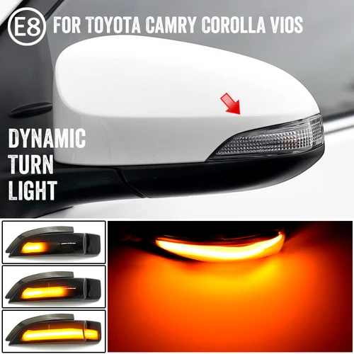 Luz indicadora de espejo lateral para Toyota Camry Corolla Prius C Venza Avalon Vios Yaris Scion iM, señal de giro dinámica LED