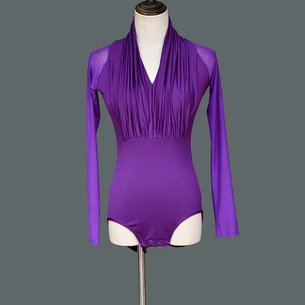 Standard Ballroom Dance Competição Bodysuit, Waltz Tango Vestidos, Traje Flamenco, 4 escolhas, D0804, S-4XL