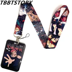 Anime Jujustu Kaisen Gojo Keychain Lanyard For Keys ID Bank Credit Card Badge Holders Neckband Webbing Neck Straps Key Rings