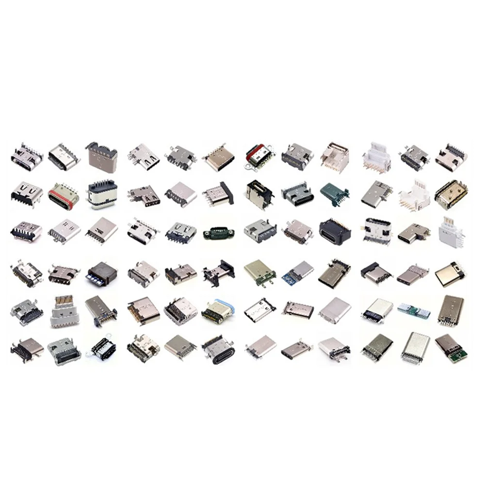 10pcs/Lot USB 6Pin Connector Micro USB Socket Type C 3.1 Female Placement DIP For Mobile Phone Charging Port Socket