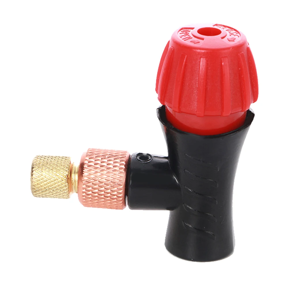 Portable CO2 Bicycle Inflator Head, Tire Pump fits for Presta & Schrader Valve, Works for Most Threaded CO2 Cartridges