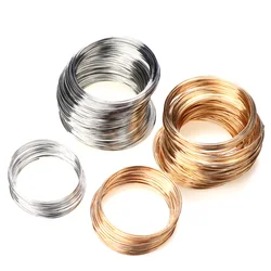 0.8MM 55/60MM Rhodium/KC Gold Memory Wire Steel Rope Beading Findings Brooches Blank Bracelet Bangles DIY Jewelry Making