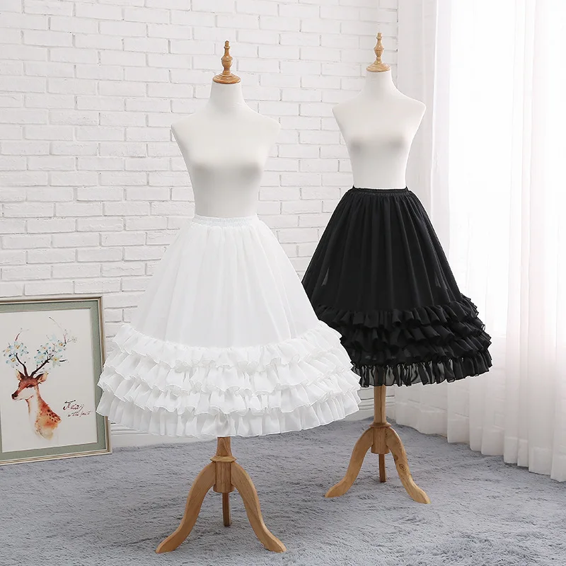 Jupon de Mariage en Crinoline pour Femme, Sous-Jupe de Bal, Jupe de Barrage, en Mousseline de Soie, 70cm de Long, Cosplay, ix