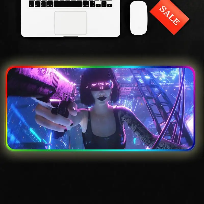 

Large Anime Girl Comfort Mouse Mat Gaming Mousepad RGB Gaming Mouse Pad Large Game Rubber No-slip Mouse Mat Mousepad