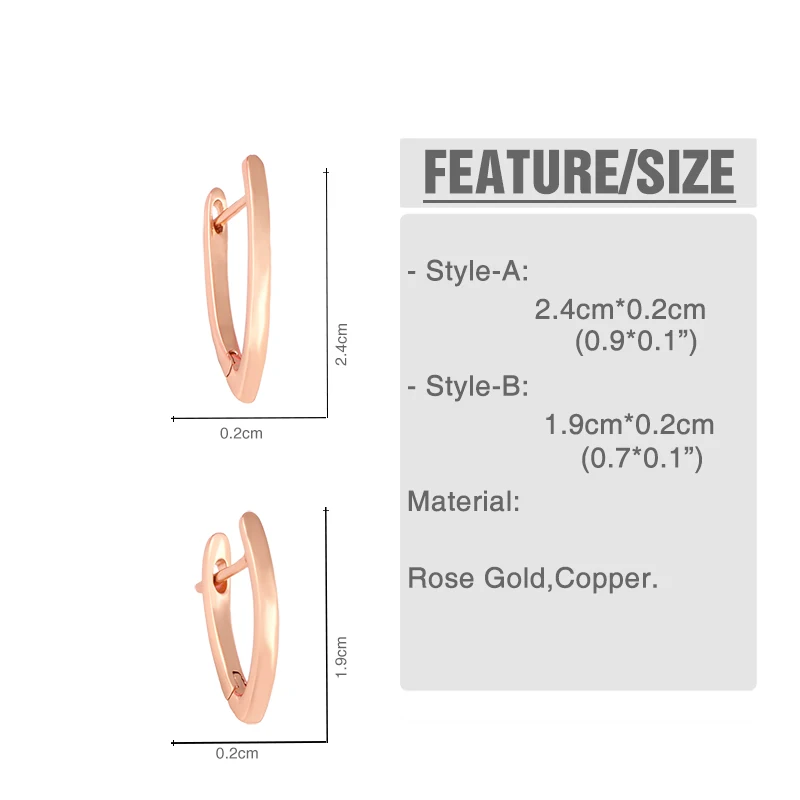 New Drop 585 Rose Gold simple V Shape 2020 Earrings Jewelry For women wedding Earrings Gift ers-s42