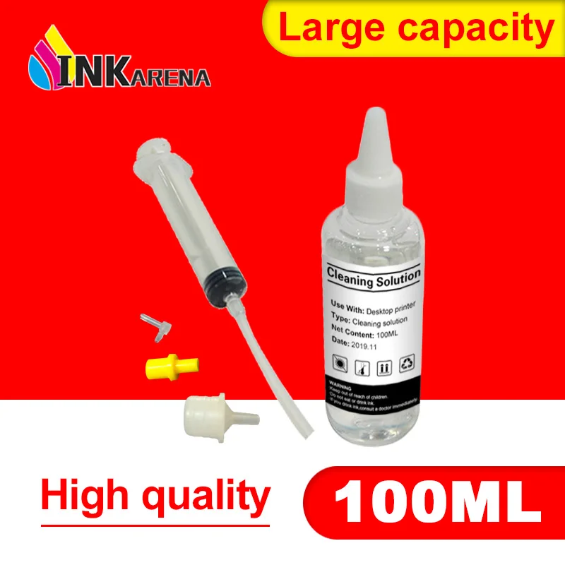 

INKARENA Printer Head Cleaning Liquid Cleaning Solution For Epson Pigment Ink With Syringe all tool Inkjet Printers Cartridges