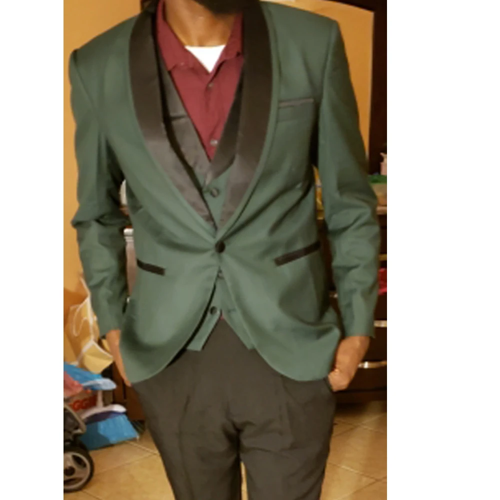Mens suits 3 Pieces Party Costume Slim Fit Suits Classic Design Shawl Lapel Tuxedos Prom Suit Blazer & Pants & Vest for Wedding