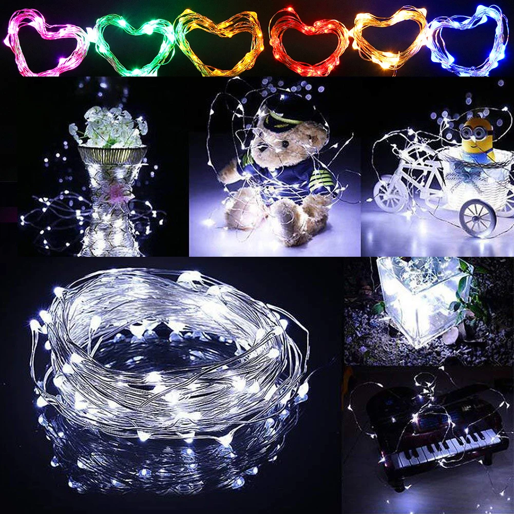 12V Fairy Light Party Wedding Holiday Decoration EU/US/AU/UK Switch Plug Silver Copper Wire Xmas Lamp Christmas Lights 10m 20m