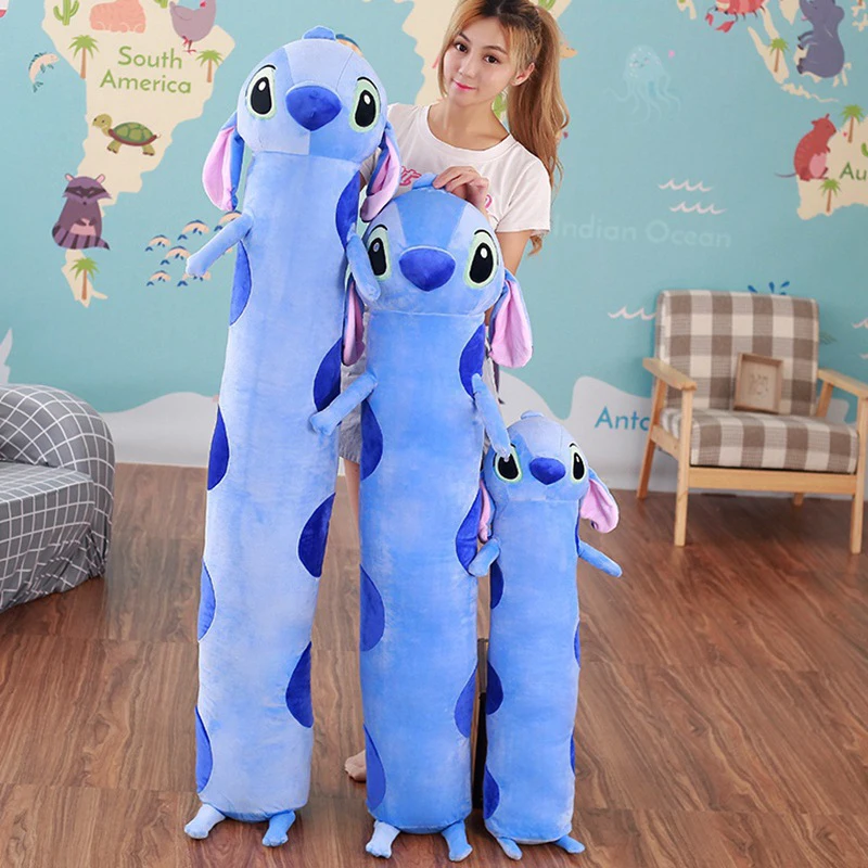 Disney CAN o & Stitch Peluche pour Enfants, Oreiller de Dessin Animé, Poupées en Peluche Anime, Super Long, Qualité Douce, Cadeau d'anniversaire pour Bol, 95-170cm