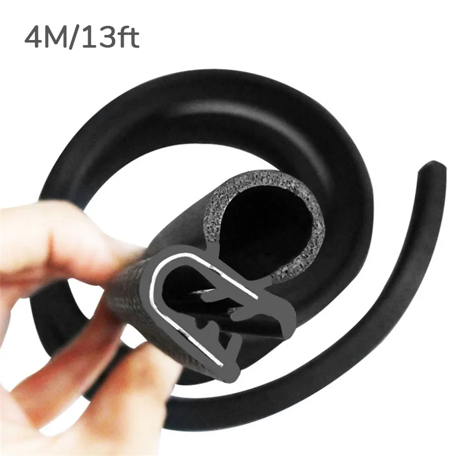 4M Rubber Car Door Seal Protector Weather Stripping Edge Decorate Waterproof