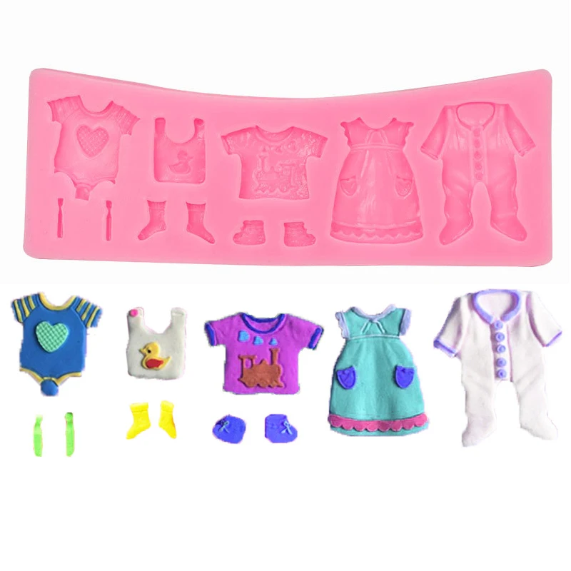 3D Baby Cloth Silicone Cake Mold Candy Fondant Chocolate Mould Cake Decorating Tools Cupcake Baking Molds Bake Tools