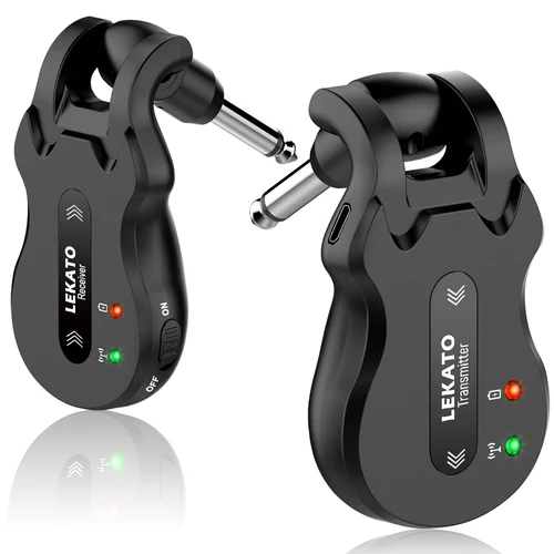 Imagen 1 del producto LEKATO-sistema de guitarra inalámbrico, WS-50 de Audio eléctrico inalámbrico, transmisor de guitarra de 5,8 Ghz, receptor, rango de transmisión de 4 canales