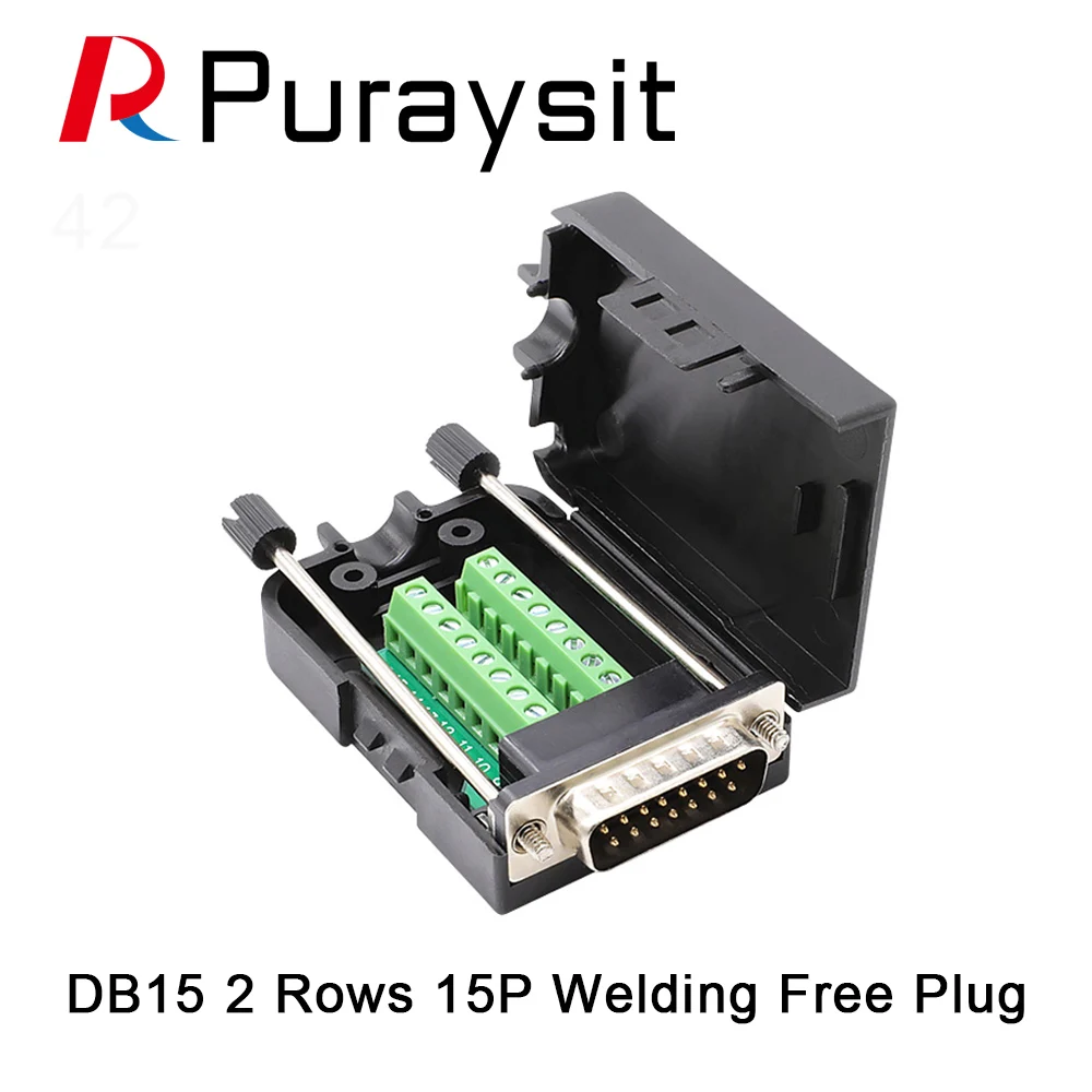 

Puraysit DB15 Connector 15 Pin Breakout Board Adapter Male Terminal Adapter Board Module 15P Connector Plug