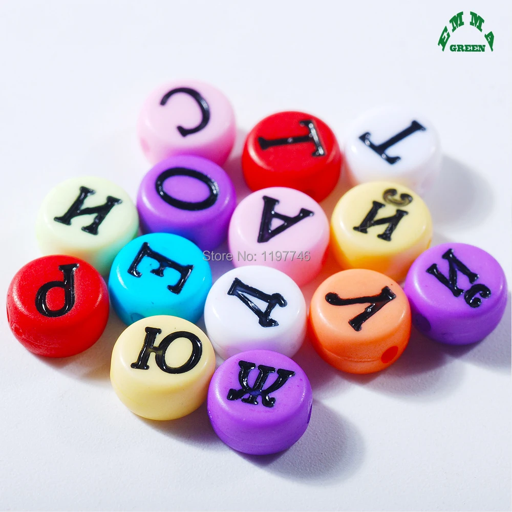 

Round Beads for Kids Pastel Russian Letter Beads for Jewelry Making 4*7mm 3600pcs Russia Beads with Letters Beads for Bracelets