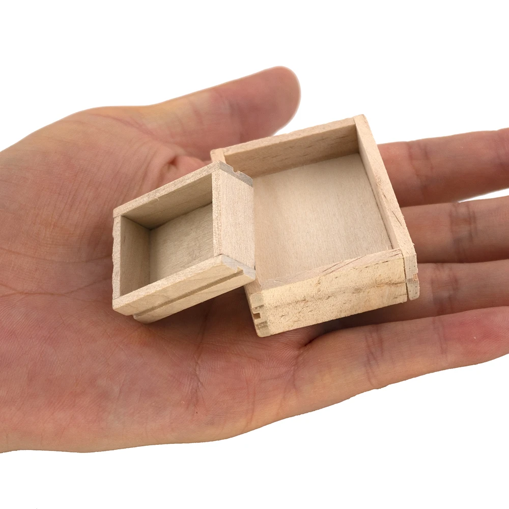 1/12 puppenhaus Miniatur Zubehör Mini Holz Box Simulation Lagerung Box Modell Spielzeug für Puppe Haus Dekoration