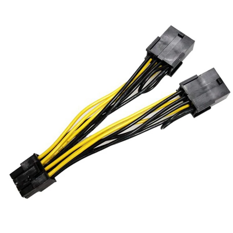 18AWG 8Pin para Dual (6 + 2) Cabo de Alimentação GPU para Tesla K80 M40 M60 P40 P100 ,20CM