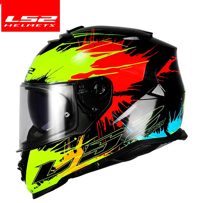 Capacete LS2 STORM Motorcycle Helmets ls2 ff800 full face dual lens helmet casco moto with free anti-fog system