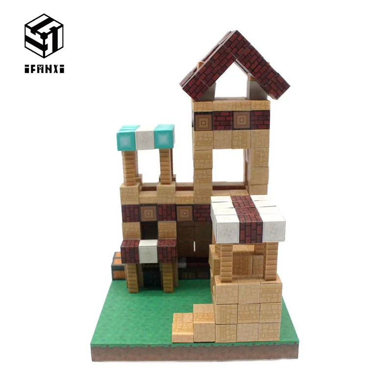 My World Magnetic Building Blocks Toy Sandstone Pavilion Diy Kit Toys Hobby Children Boys Kids Mini Blocks Bricks Friends Gift