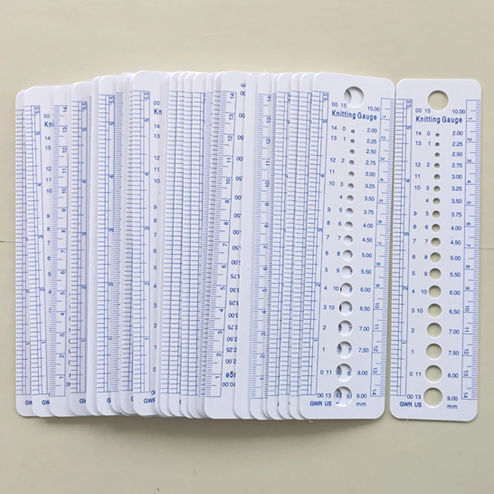 Knitting Tool Needle Gauge Inch Sewing Ruler 2-10mm Size Measuring Ruler Accessories