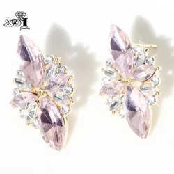 YaYi Jewelry Fashion Multi Glass  Rhinestone Dangle Crystal Earring Girls Lady Women's  long Ear Studs Hoop Gem Earrings Gift