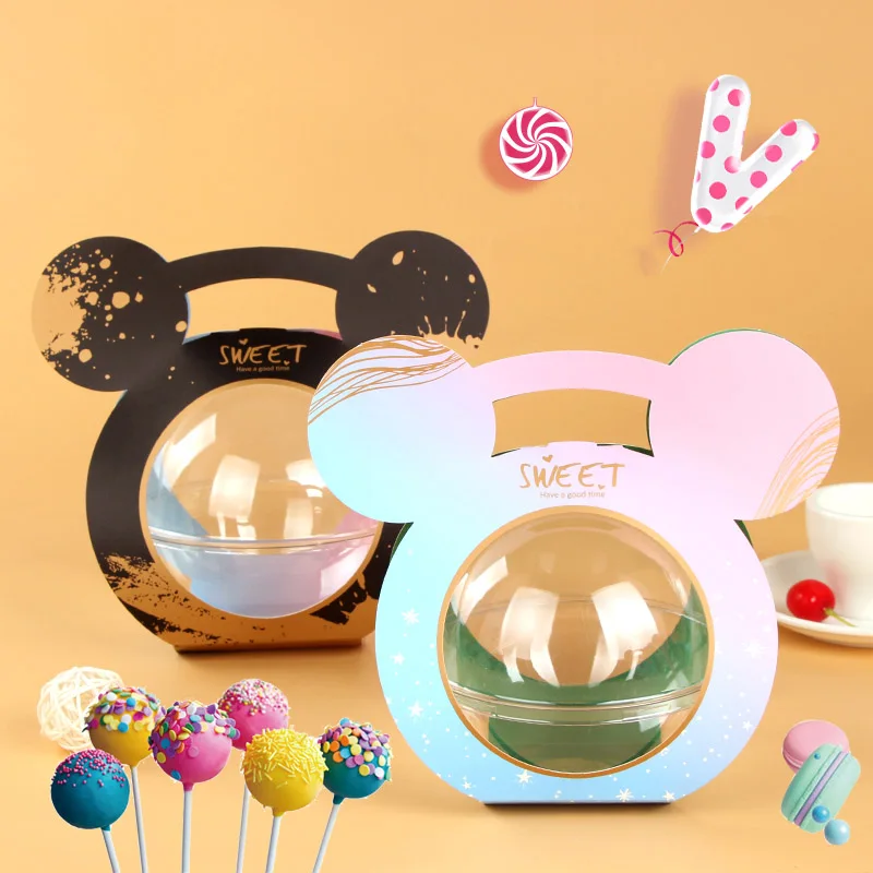 Transparent Mousse Cake Ball Box, PP Cake Packing Tools, Dessert Fruit Round Box, Take Out Food Container, Christmas