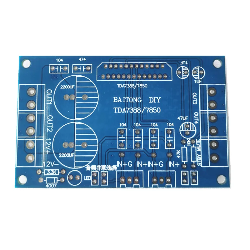 TDA7388 TDA7850  4-channel 41W*4 car amplifier  board  PCB without electronic components