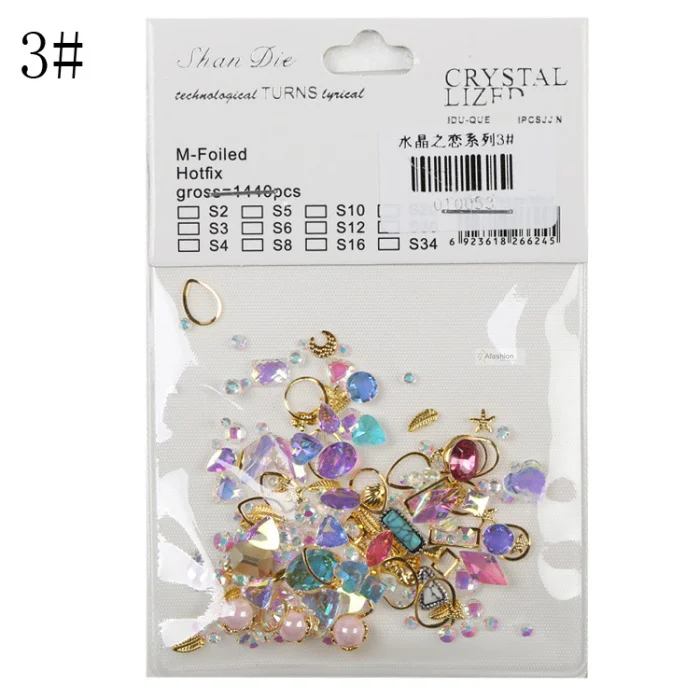 

1 pack 3D nail art crystal sticker nail rhinestone decoration colorful design accessories manicure tools